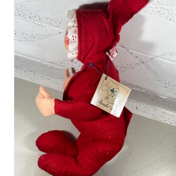 Elf Girl 14" Red Pajama AnnaLee Doll 1992 w tag 7630 Poseable Mobilitee vintage - Picture 3 of 5